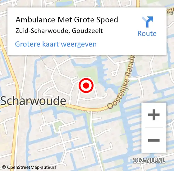 Locatie op kaart van de 112 melding: Ambulance Met Grote Spoed Naar Zuid-Scharwoude, Goudzeelt op 17 juli 2019 23:48