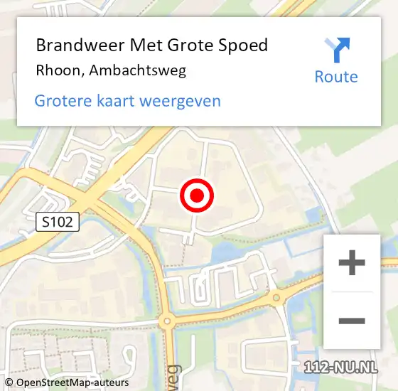 Locatie op kaart van de 112 melding: Brandweer Met Grote Spoed Naar Rhoon, Ambachtsweg op 18 juli 2019 00:39