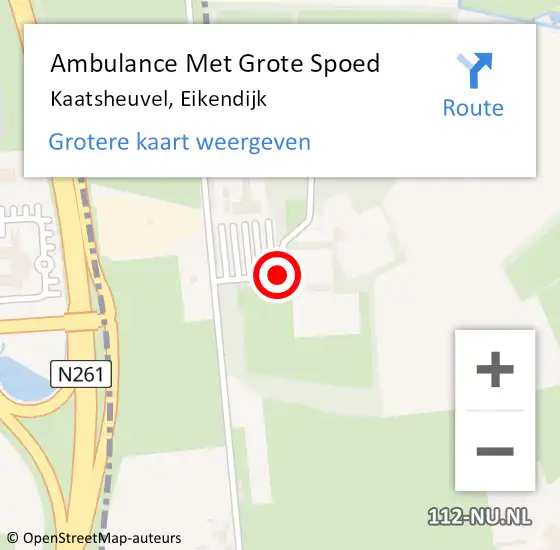 Locatie op kaart van de 112 melding: Ambulance Met Grote Spoed Naar Kaatsheuvel, Eikendijk op 18 juli 2019 09:06