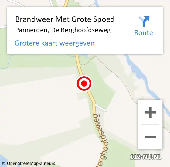 Locatie op kaart van de 112 melding: Brandweer Met Grote Spoed Naar Pannerden, De Berghoofdseweg op 18 juli 2019 13:03