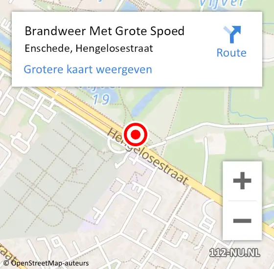 Locatie op kaart van de 112 melding: Brandweer Met Grote Spoed Naar Enschede, Hengelosestraat op 18 juli 2019 13:25