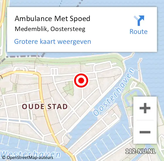 Locatie op kaart van de 112 melding: Ambulance Met Spoed Naar Medemblik, Oostersteeg op 18 juli 2019 13:53