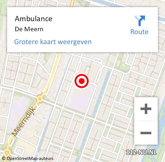 Locatie op kaart van de 112 melding: Ambulance De Meern op 18 juli 2019 14:14