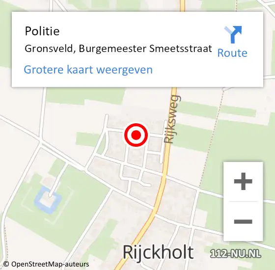 Locatie op kaart van de 112 melding: Politie Gronsveld, Burgemeester Smeetsstraat op 18 juli 2019 16:24
