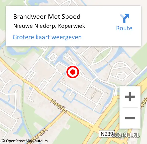 Locatie op kaart van de 112 melding: Brandweer Met Spoed Naar Nieuwe Niedorp, Koperwiek op 18 juli 2019 16:59