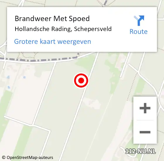 Locatie op kaart van de 112 melding: Brandweer Met Spoed Naar Hollandsche Rading, Schepersveld op 7 april 2014 21:37