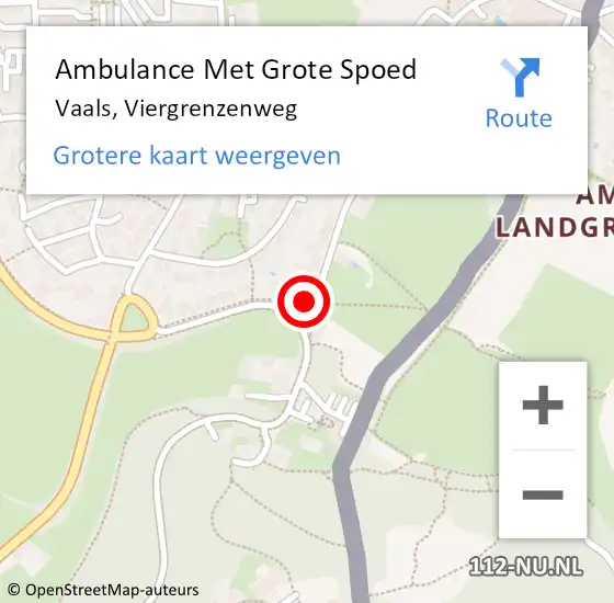 Locatie op kaart van de 112 melding: Ambulance Met Grote Spoed Naar Vaals, Viergrenzenweg op 7 april 2014 21:38