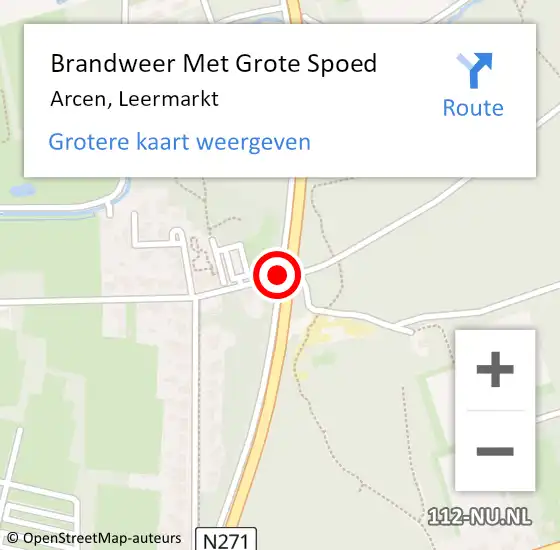 Locatie op kaart van de 112 melding: Brandweer Met Grote Spoed Naar Arcen, Leermarkt op 18 juli 2019 18:38