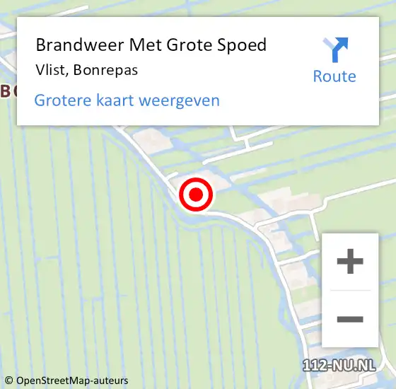 Locatie op kaart van de 112 melding: Brandweer Met Grote Spoed Naar Vlist, Bonrepas op 18 juli 2019 19:47