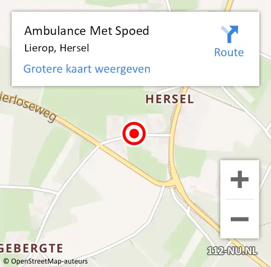 Locatie op kaart van de 112 melding: Ambulance Met Spoed Naar Lierop, Hersel op 18 juli 2019 20:31