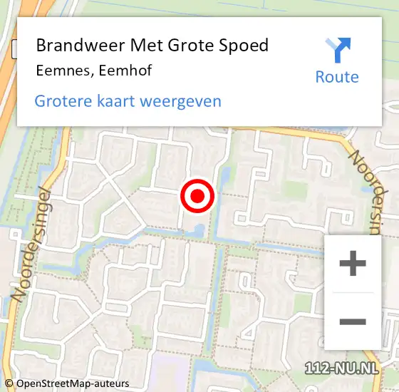 Locatie op kaart van de 112 melding: Brandweer Met Grote Spoed Naar Eemnes, Eemhof op 18 juli 2019 21:12