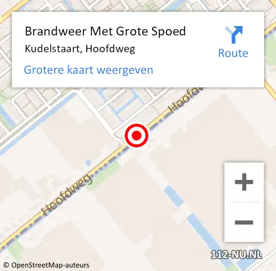 Locatie op kaart van de 112 melding: Brandweer Met Grote Spoed Naar Kudelstaart, Hoofdweg op 18 juli 2019 23:25