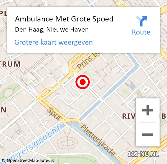 Locatie op kaart van de 112 melding: Ambulance Met Grote Spoed Naar Den Haag, Nieuwe Haven op 19 juli 2019 00:29
