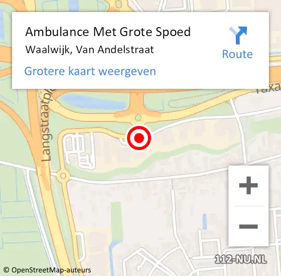 Locatie op kaart van de 112 melding: Ambulance Met Grote Spoed Naar Waalwijk, Van Andelstraat op 19 juli 2019 01:40