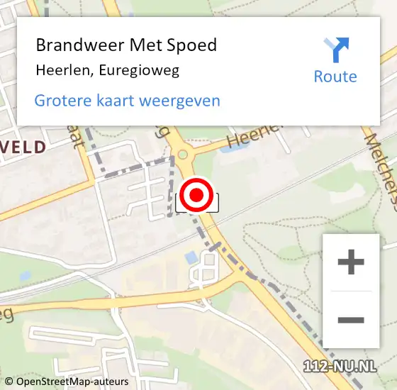 Locatie op kaart van de 112 melding: Brandweer Met Spoed Naar Heerlen, Euregioweg op 19 juli 2019 02:08