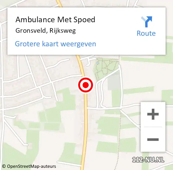 Locatie op kaart van de 112 melding: Ambulance Met Spoed Naar Gronsveld, Rijksweg op 7 april 2014 22:50