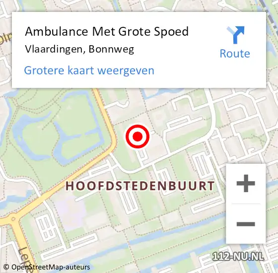 Locatie op kaart van de 112 melding: Ambulance Met Grote Spoed Naar Vlaardingen, Bonnweg op 19 juli 2019 06:27