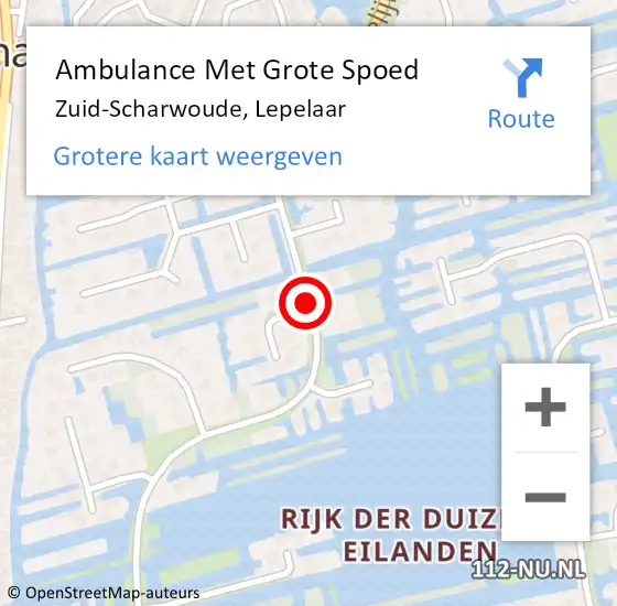 Locatie op kaart van de 112 melding: Ambulance Met Grote Spoed Naar Zuid-Scharwoude, Lepelaar op 19 juli 2019 06:46