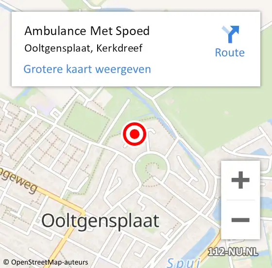 Locatie op kaart van de 112 melding: Ambulance Met Spoed Naar Ooltgensplaat, Kerkdreef op 19 juli 2019 07:30