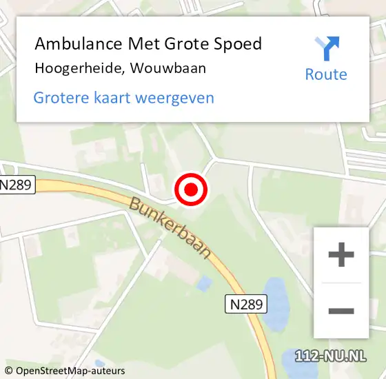 Locatie op kaart van de 112 melding: Ambulance Met Grote Spoed Naar Hoogerheide, Wouwbaan op 19 juli 2019 08:07