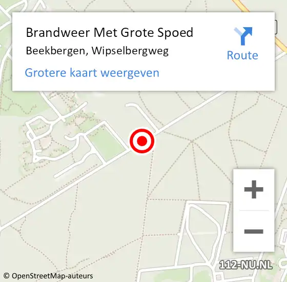 Locatie op kaart van de 112 melding: Brandweer Met Grote Spoed Naar Beekbergen, Wipselbergweg op 19 juli 2019 08:28