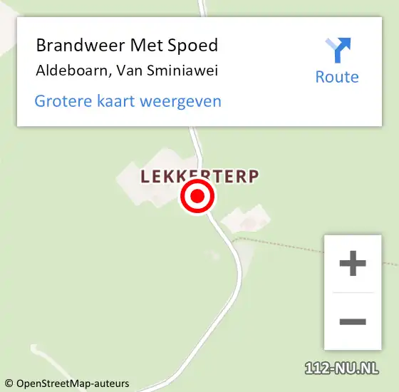 Locatie op kaart van de 112 melding: Brandweer Met Spoed Naar Aldeboarn, Van Sminiawei op 19 juli 2019 08:30