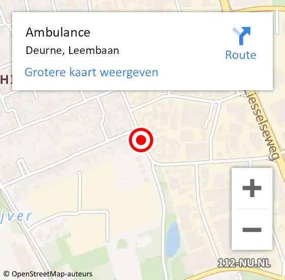 Locatie op kaart van de 112 melding: Ambulance Deurne, Leembaan op 19 juli 2019 08:33