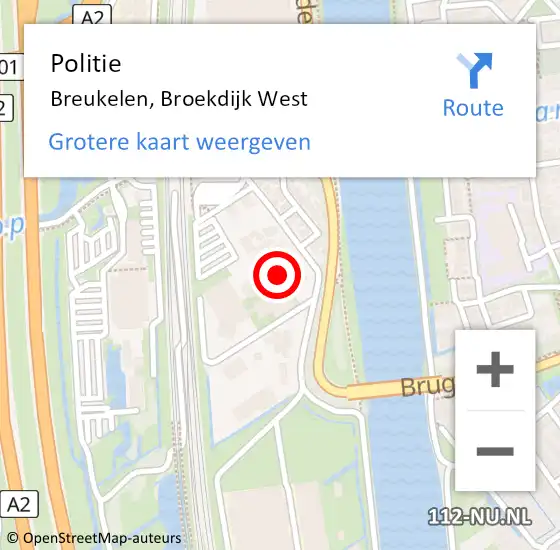 Locatie op kaart van de 112 melding: Politie Breukelen, Broekdijk West op 19 juli 2019 08:33