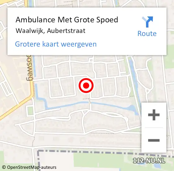 Locatie op kaart van de 112 melding: Ambulance Met Grote Spoed Naar Waalwijk, Aubertstraat op 19 juli 2019 09:38