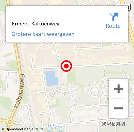 Locatie op kaart van de 112 melding:  Ermelo, Kalkoenweg op 19 juli 2019 10:15