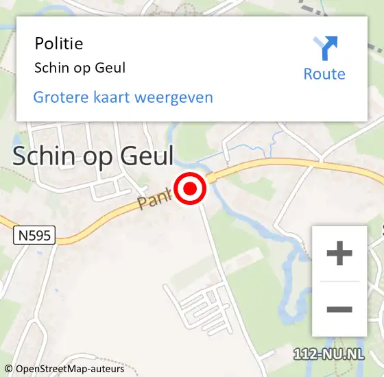 Locatie op kaart van de 112 melding: Politie Schin op Geul op 19 juli 2019 10:25