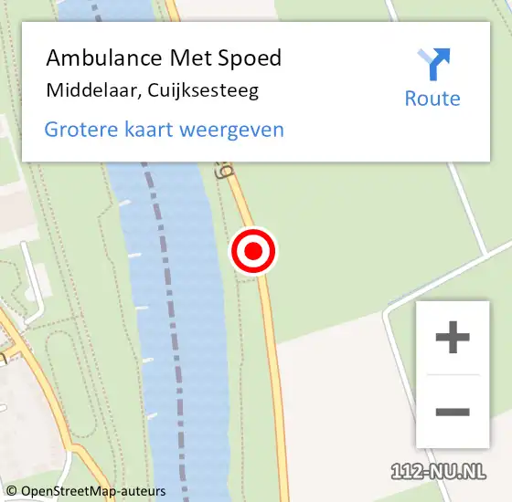 Locatie op kaart van de 112 melding: Ambulance Met Spoed Naar Middelaar, Cuijksesteeg op 19 juli 2019 10:38