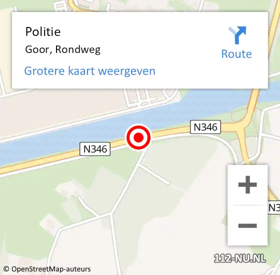 Locatie op kaart van de 112 melding: Politie Goor, Rondweg op 19 juli 2019 12:28