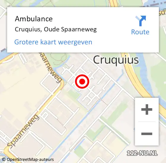 Locatie op kaart van de 112 melding: Ambulance Cruquius, Oude Spaarneweg op 19 juli 2019 13:31