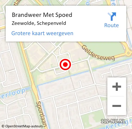 Locatie op kaart van de 112 melding: Brandweer Met Spoed Naar Zeewolde, Schepenveld op 19 juli 2019 13:39