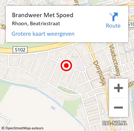 Locatie op kaart van de 112 melding: Brandweer Met Spoed Naar Rhoon, Bernhardstraat op 19 juli 2019 14:27