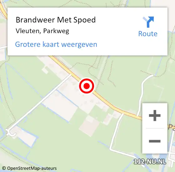 Locatie op kaart van de 112 melding: Brandweer Met Spoed Naar Vleuten, Parkweg op 19 juli 2019 14:55