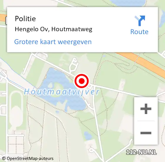Locatie op kaart van de 112 melding: Politie Hengelo Ov, Houtmaatweg op 19 juli 2019 15:09