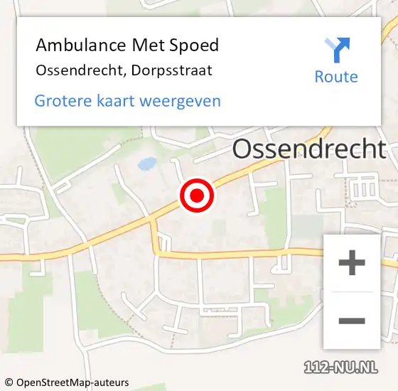 Locatie op kaart van de 112 melding: Ambulance Met Spoed Naar Ossendrecht, Dorpsstraat op 19 juli 2019 16:28