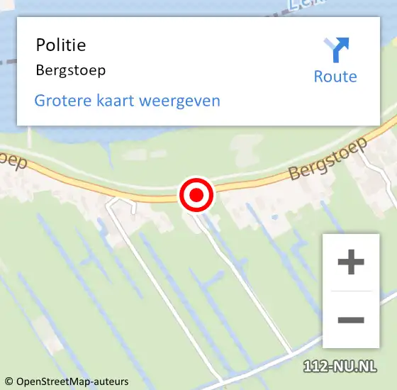 Locatie op kaart van de 112 melding: Politie Streefkerk, Bergstoep op 19 juli 2019 16:37