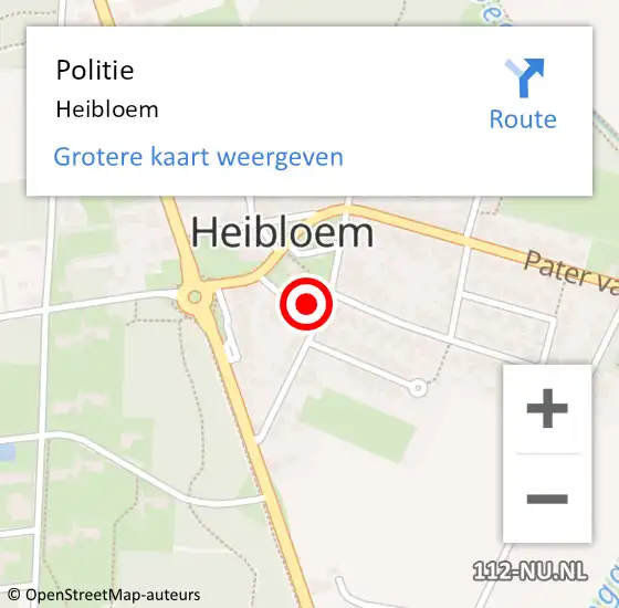 Locatie op kaart van de 112 melding: Politie Heibloem op 19 juli 2019 16:38