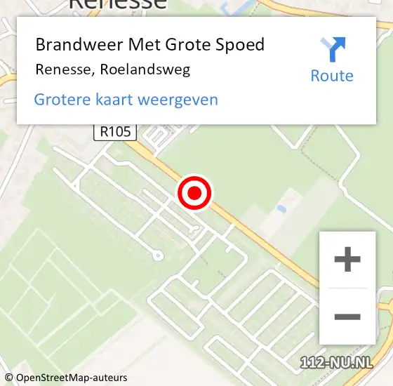 Locatie op kaart van de 112 melding: Brandweer Met Grote Spoed Naar Renesse, Roelandsweg op 19 juli 2019 18:23