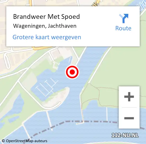 Locatie op kaart van de 112 melding: Brandweer Met Spoed Naar Wageningen, Jachthaven op 19 juli 2019 18:27