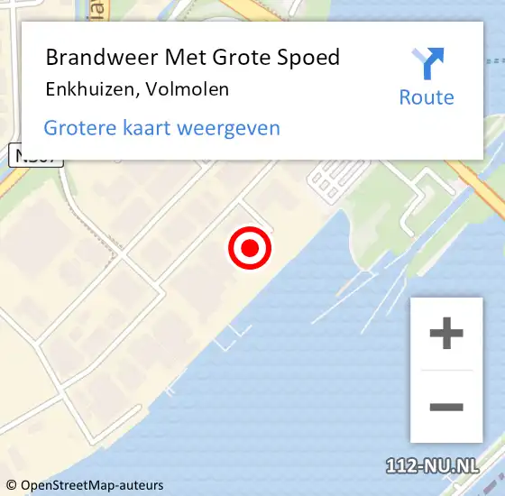 Locatie op kaart van de 112 melding: Brandweer Met Grote Spoed Naar Enkhuizen, Volmolen op 8 april 2014 01:33