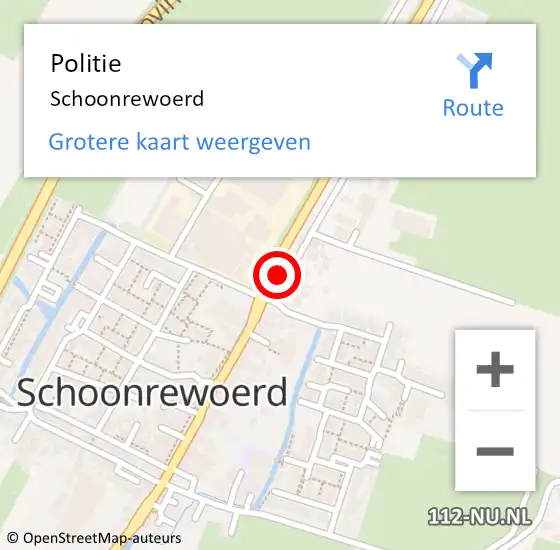 Locatie op kaart van de 112 melding: Politie Schoonrewoerd op 19 juli 2019 19:44