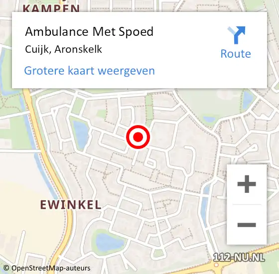 Locatie op kaart van de 112 melding: Ambulance Met Spoed Naar Cuijk, Aronskelk op 19 juli 2019 19:52