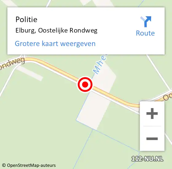 Locatie op kaart van de 112 melding: Politie Elburg, Oostelijke Rondweg op 19 juli 2019 20:57