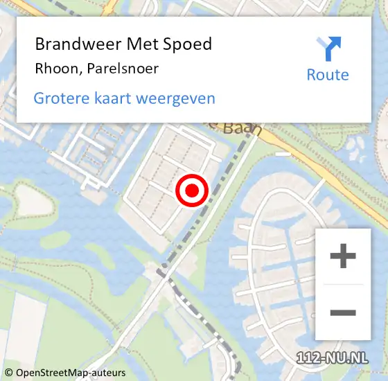 Locatie op kaart van de 112 melding: Brandweer Met Spoed Naar Rhoon, Parelsnoer op 19 juli 2019 21:45