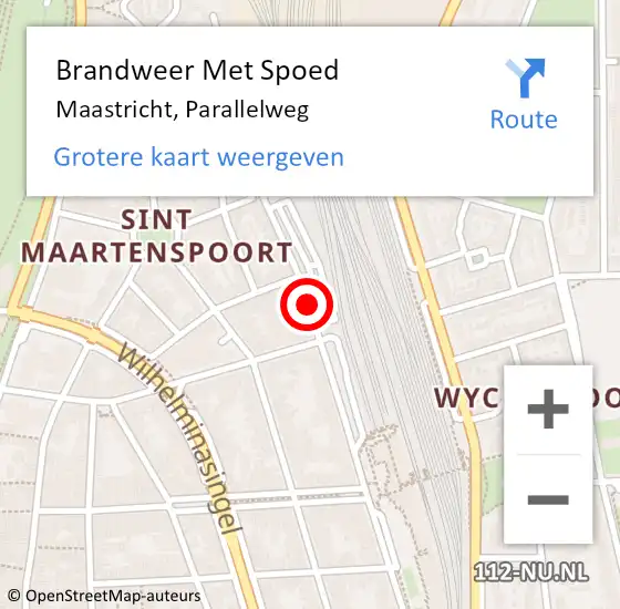 Locatie op kaart van de 112 melding: Brandweer Met Spoed Naar Maastricht, Parallelweg op 19 juli 2019 21:56