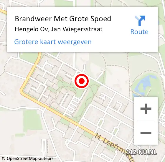 Locatie op kaart van de 112 melding: Brandweer Met Grote Spoed Naar Hengelo Ov, Jan Wiegersstraat op 20 juli 2019 04:50